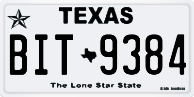 TX license plate BIT9384