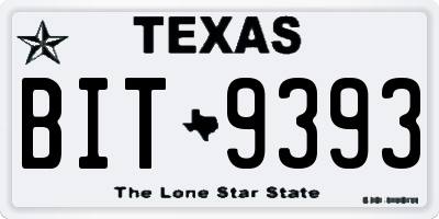 TX license plate BIT9393