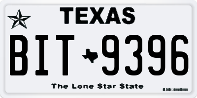 TX license plate BIT9396