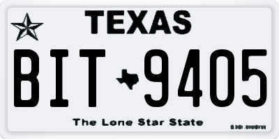 TX license plate BIT9405