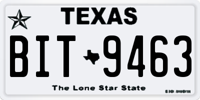 TX license plate BIT9463