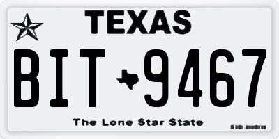 TX license plate BIT9467