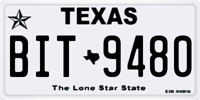 TX license plate BIT9480