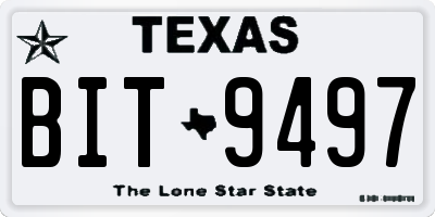 TX license plate BIT9497