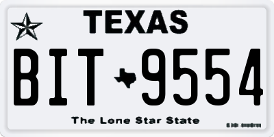 TX license plate BIT9554