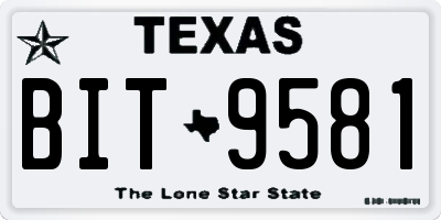 TX license plate BIT9581