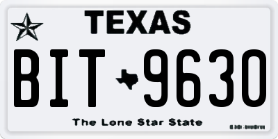TX license plate BIT9630