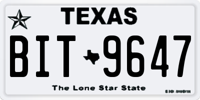 TX license plate BIT9647