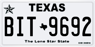 TX license plate BIT9692