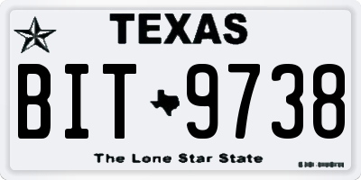 TX license plate BIT9738