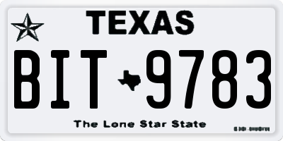 TX license plate BIT9783