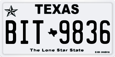 TX license plate BIT9836
