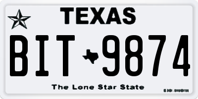 TX license plate BIT9874