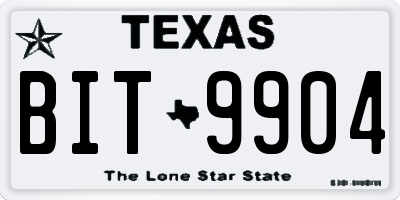 TX license plate BIT9904