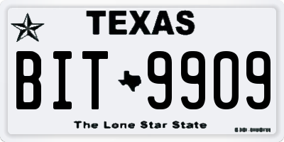 TX license plate BIT9909