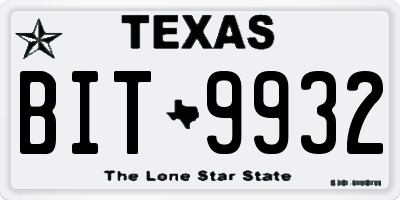TX license plate BIT9932