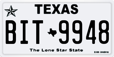 TX license plate BIT9948