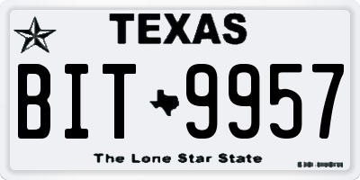 TX license plate BIT9957