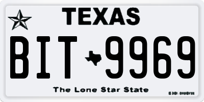 TX license plate BIT9969