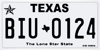 TX license plate BIU0124