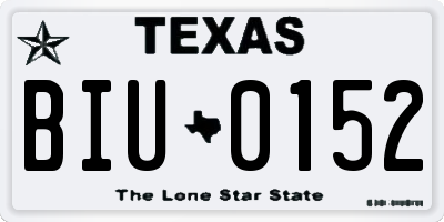 TX license plate BIU0152