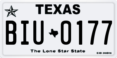 TX license plate BIU0177
