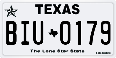 TX license plate BIU0179