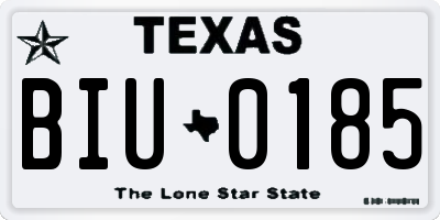 TX license plate BIU0185