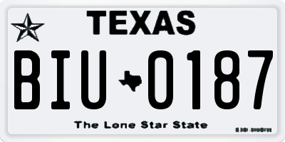 TX license plate BIU0187