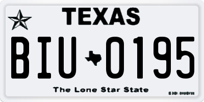 TX license plate BIU0195