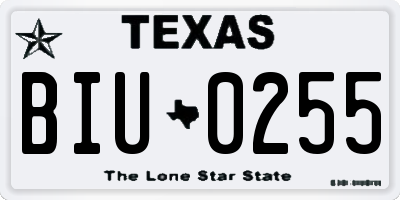 TX license plate BIU0255