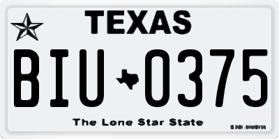 TX license plate BIU0375