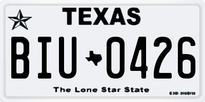 TX license plate BIU0426
