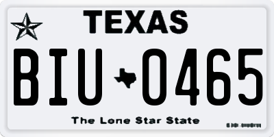 TX license plate BIU0465