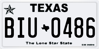 TX license plate BIU0486