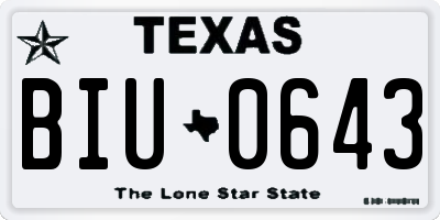 TX license plate BIU0643