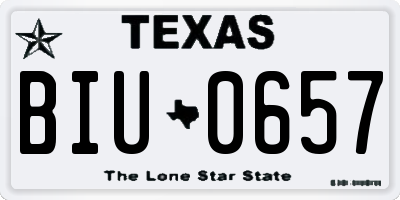 TX license plate BIU0657