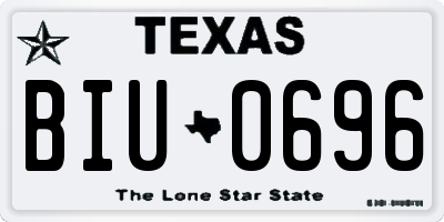 TX license plate BIU0696
