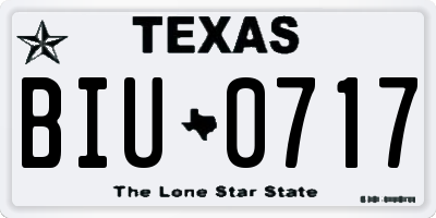 TX license plate BIU0717