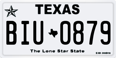TX license plate BIU0879