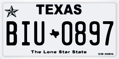 TX license plate BIU0897