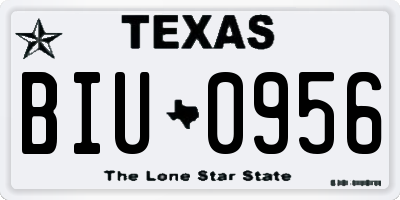 TX license plate BIU0956