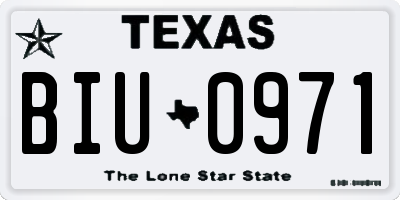 TX license plate BIU0971