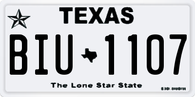 TX license plate BIU1107