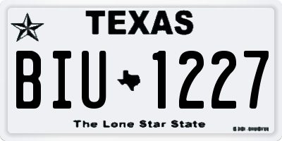 TX license plate BIU1227