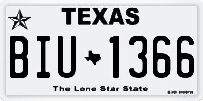 TX license plate BIU1366