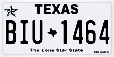 TX license plate BIU1464