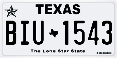 TX license plate BIU1543