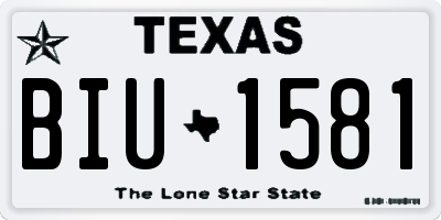 TX license plate BIU1581