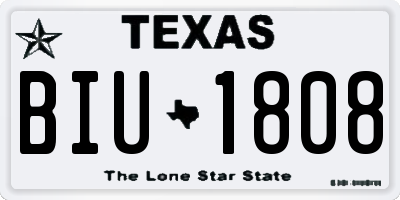 TX license plate BIU1808